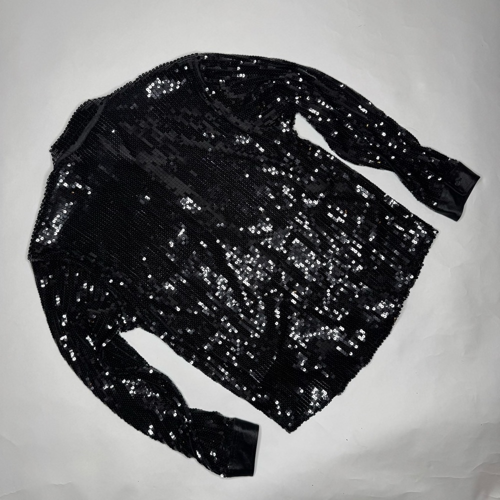 Forever 21 Elegant Black Sequin Men's Shirt - Picture 2 of 8